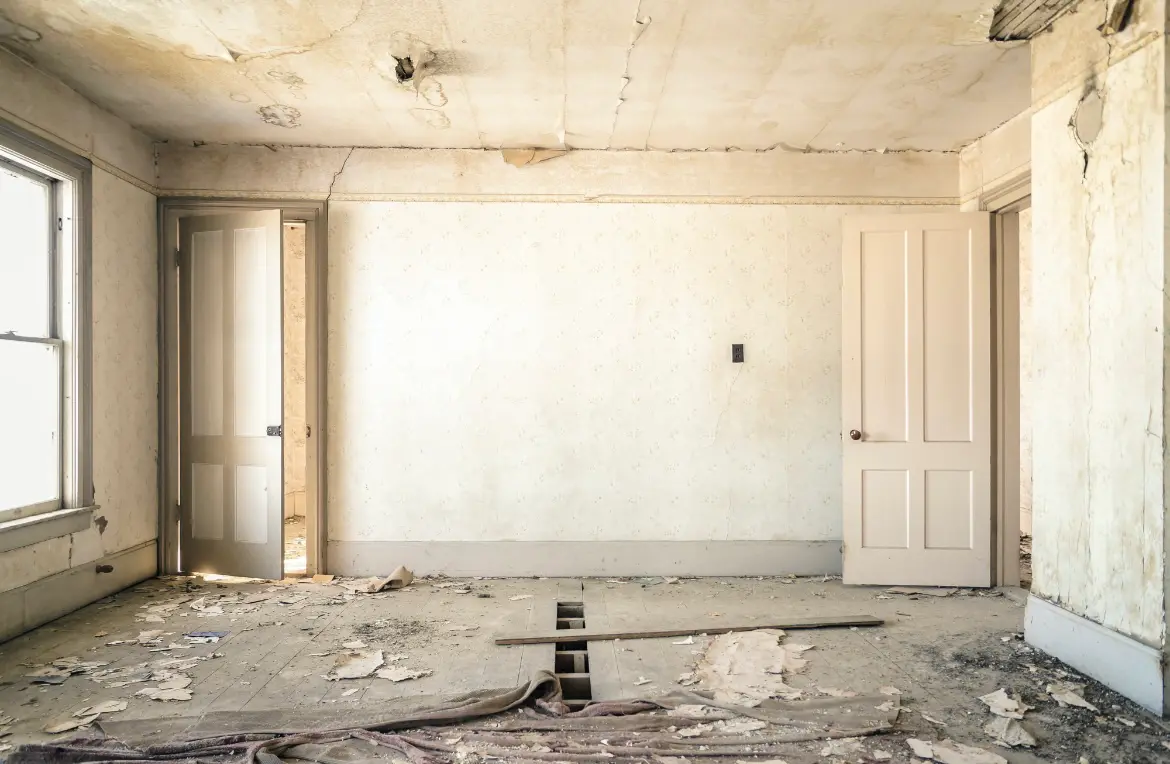 Waste disposal crew managing a cleanout project in Tuba City